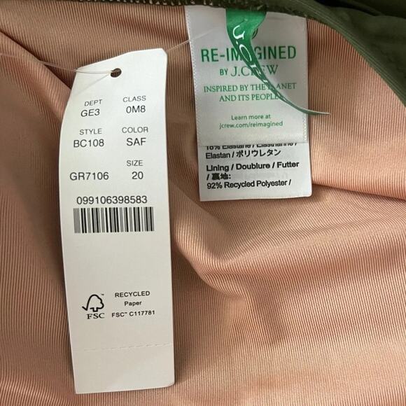 J.Crew Ruched one-shoulder one-piece Swimsuit Size 20 NWT - Picture 9 of 9